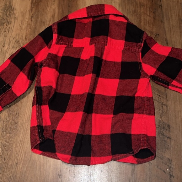 Cat & Jack plaid button-down flannel size 12 months - Picture 3 of 3